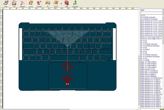 Macbook Ahşap Kapak Vinil Kesici Plotter Masaüstü